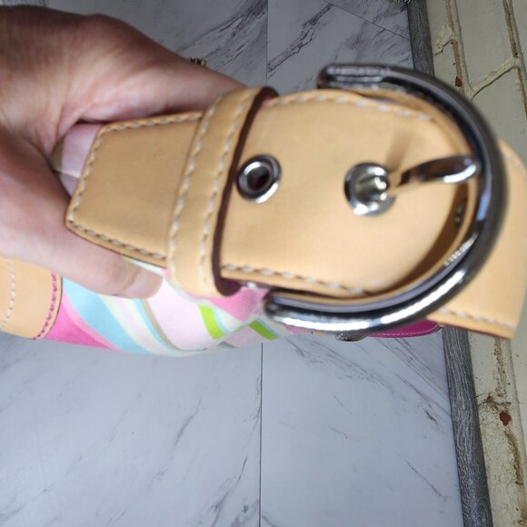 Like New Coach Hampton Multi-Colored Striped Handbag - Picture 10 of 13